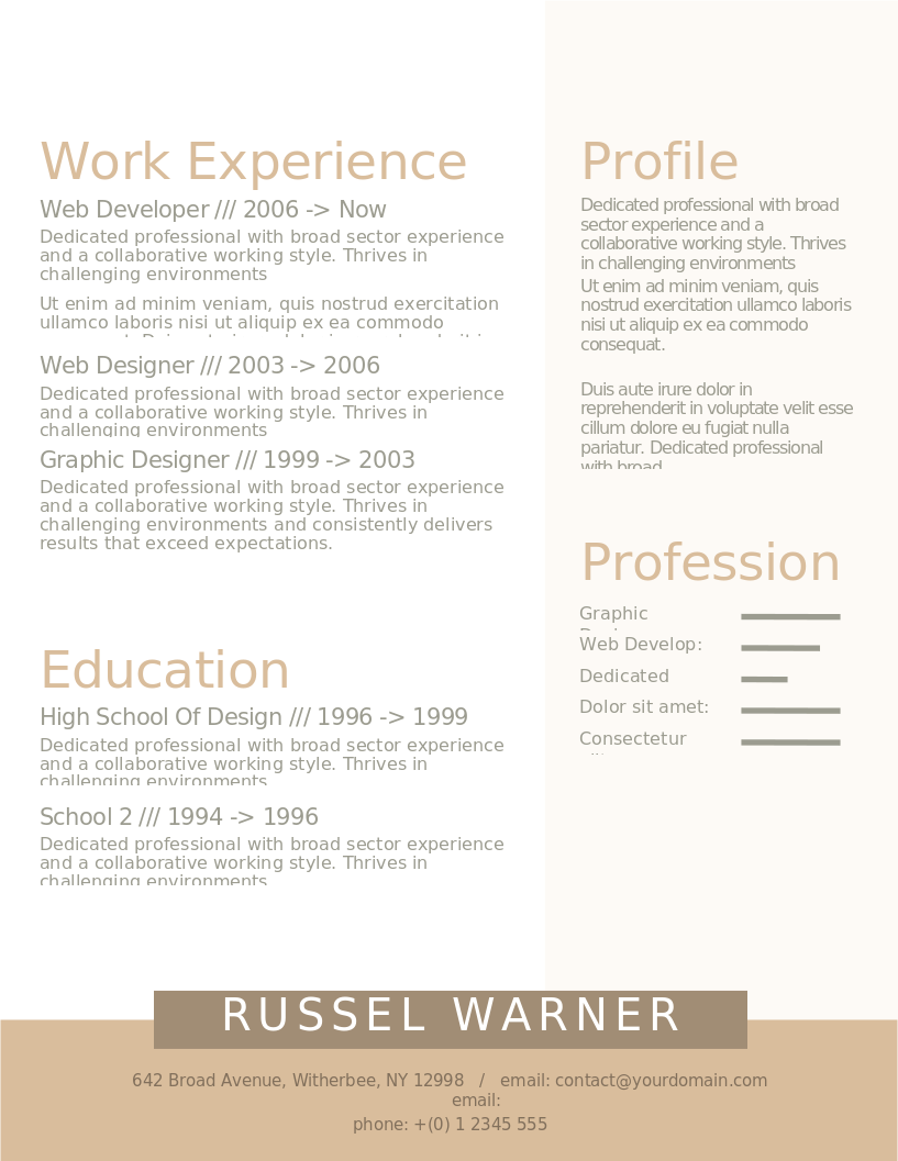 Golden Elegant CV preview